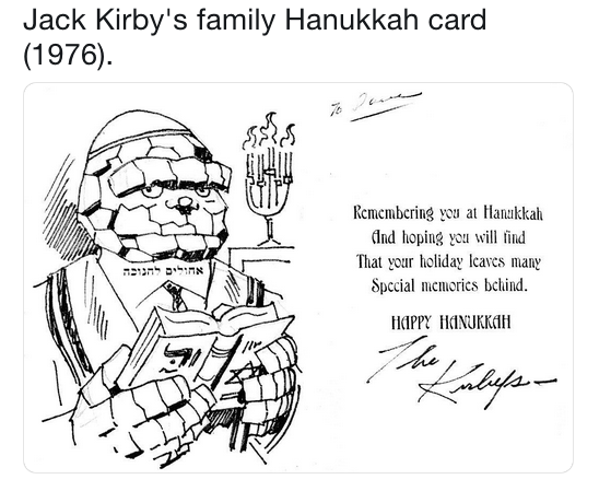 Jack Kirby's family Hanukkah card