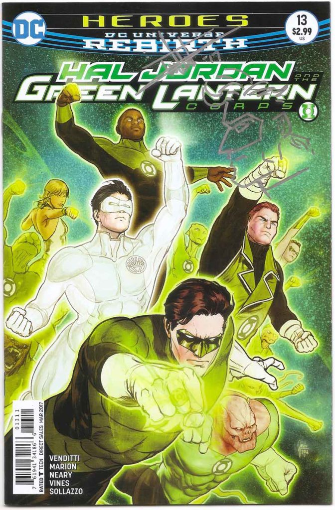 Hal Jordan and The Green Lantern Corps # 13 with Sketch by V. Ken