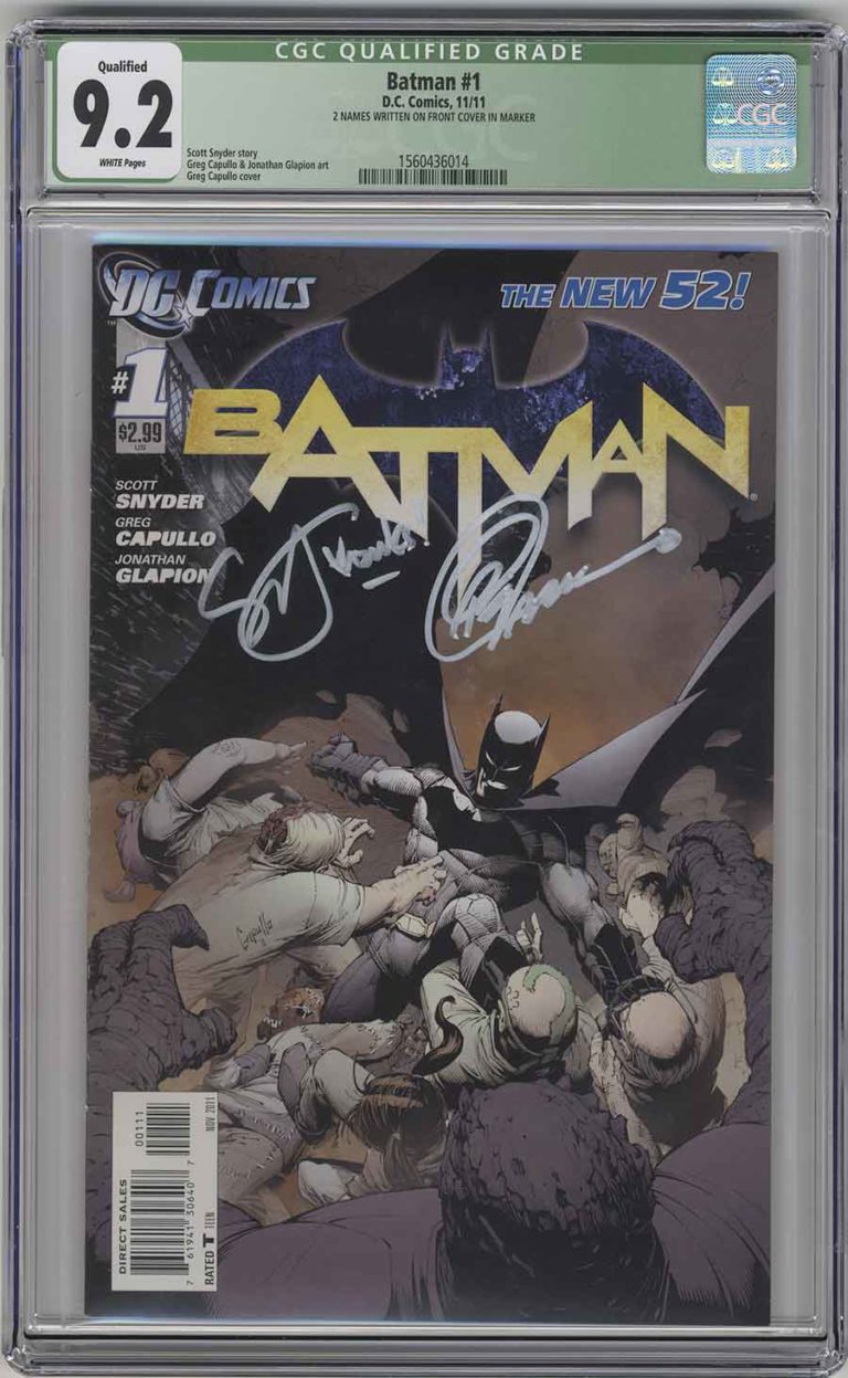 CGC 9.2 Batman New 52 #1 SIGNED Greg Capullo & Scott Snyder - Brooklyn ...