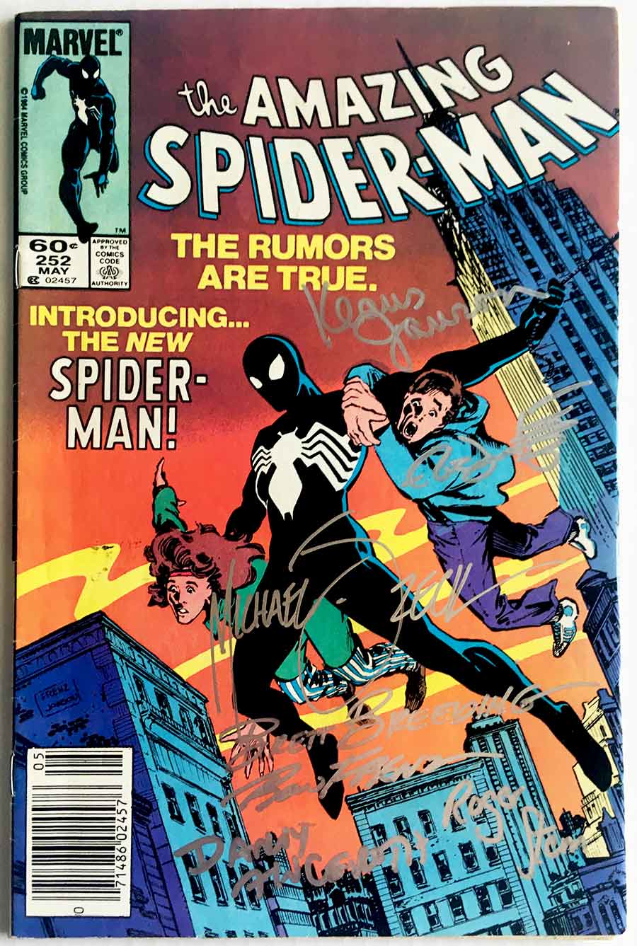 cayó Abrumador Camino Amazing Spider-Man # 252 1st app. Venom Costume SIGNED 7X - Brooklyn Comic  Shop