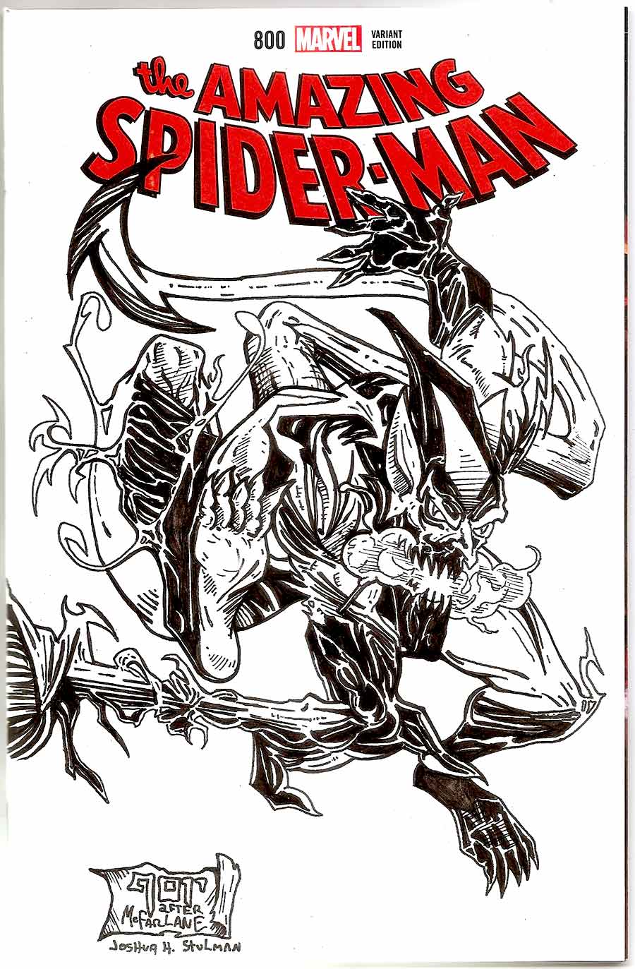 Amazing Spider-Man #800 Red Goblin Sketch Cover - Brooklyn Comic Shop