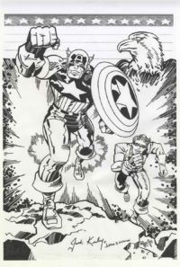 Jack Kirby Homage Captain America and Bucky Original Art by Joshua H. Stulman