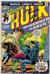 Incredible Hulk # 182 3rd app. Wolverine SIGNED 3x by John Romita