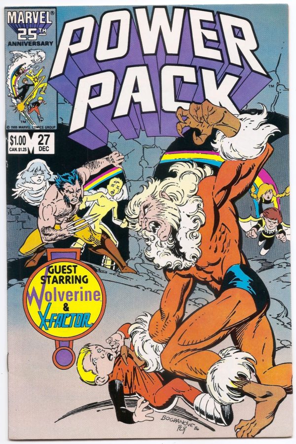 Power Pack 27 1st Wolverine Vs Sabretooth Mutant Massacre Tie In 