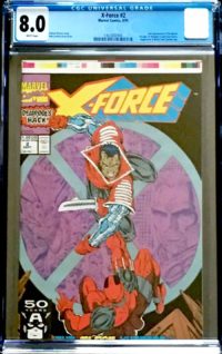 CGC 8.0 X-Force # 02 RARE Factory Error 2nd app. Deadpool