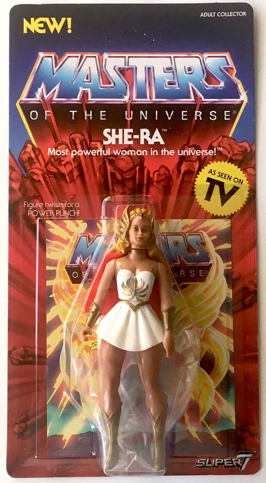 2019 Super7 ReAction Masters of the Universe SHE-RA 4" Inch Figure MOC 