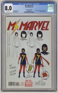 CGC 8.0 MS. MARVEL # 1 1ST KAMALA KHAN AS MS. MARVEL MCKELVIE VARIANT COVER