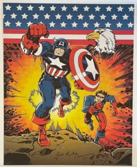 Captain America And Bucky 24″ X 30″ ART ON CANVAS BY Jack Kirby & JOSHUA H. STULMAN