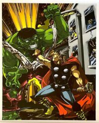 Hulk Vs Thor 24″ X 30″ ART ON CANVAS BY JOSHUA H. STULMAN