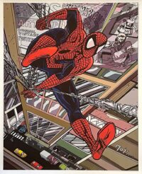 Spider-Man In Midtown 24″ X 30″ ART ON CANVAS BY JOSHUA H. STULMAN