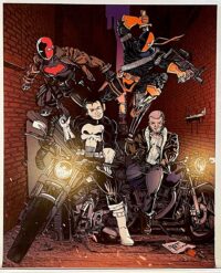 Red Hood Punisher Deathstroke & Old Man Logan Team Up 24″ X 30″ ART ON CANVAS BY JOSHUA H. STULMAN
